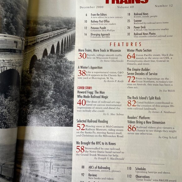 Trains Magazine December 2000 Vol 60 no 12 Railroad Enthusiast Book u Holiday Is - Picture 6 of 13